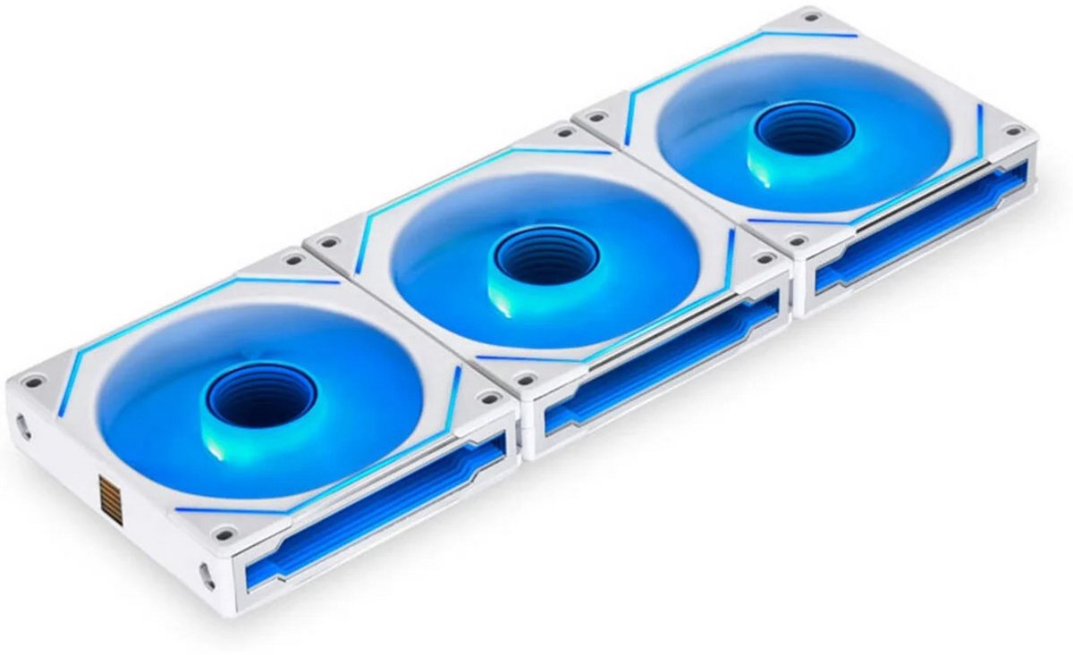 Lian Li UNI Fan INF 120 (3-pack) - Reverse blade - Kabinet køler - 120mm - Hvid med RGB LED lys - 32 dBA