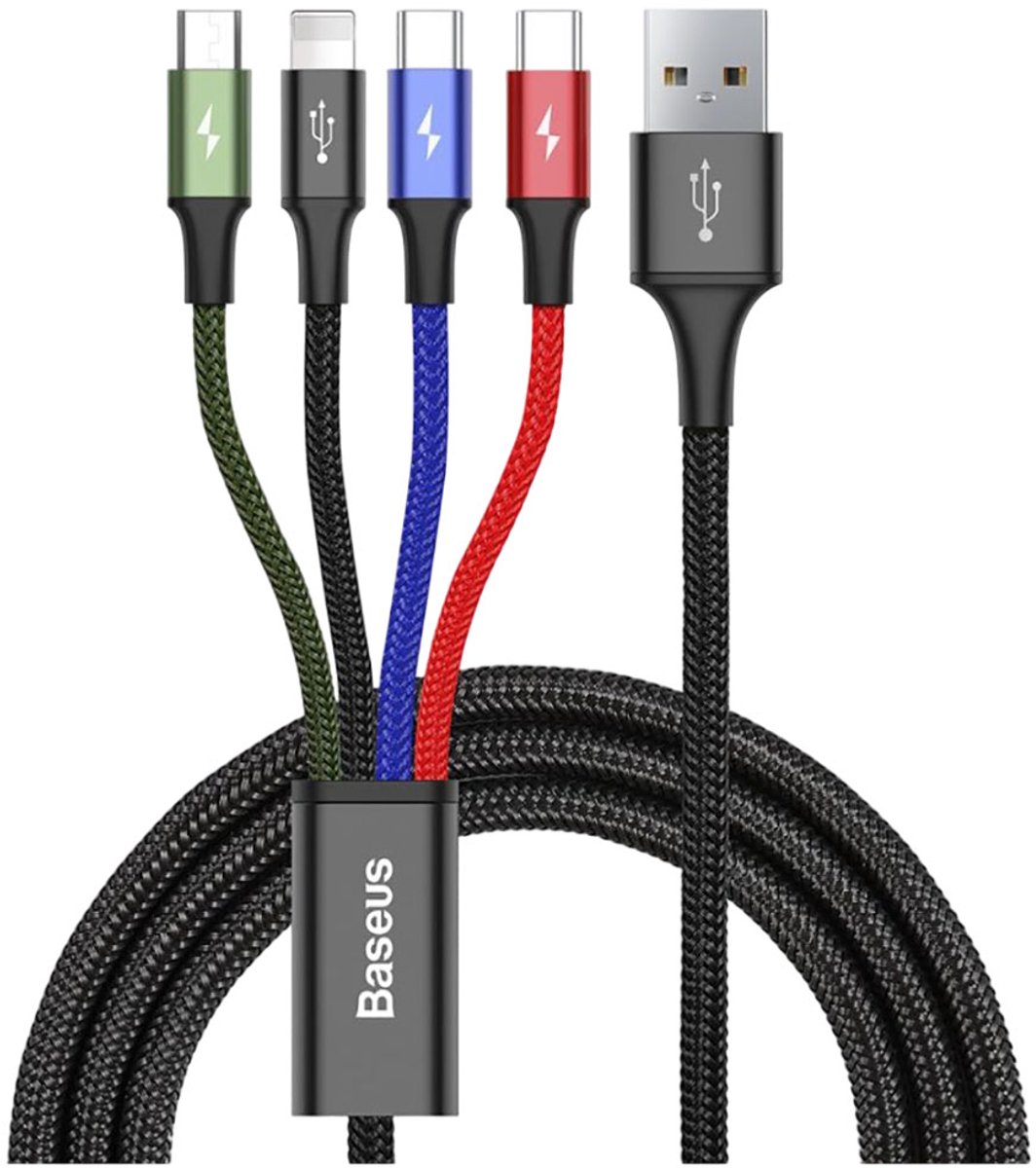 Baseus Fast USB Cable 4in1 2xUSB-C / Lightning / Micro 3.5A 1.2m - Black