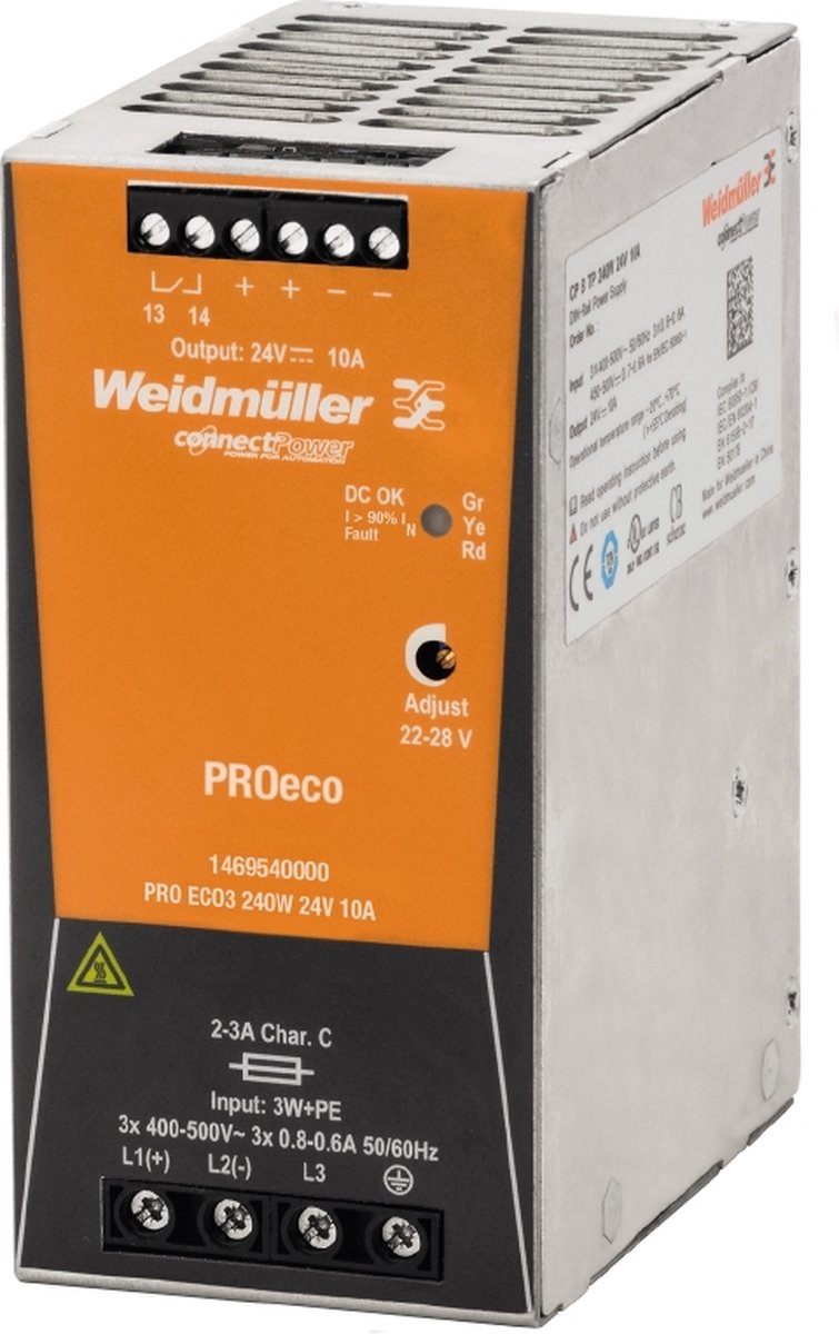 Alimentation rail DIN Weidmüller PRO ECO3 240W 24V 10A 28 V/DC 10 A 240 W 1 x