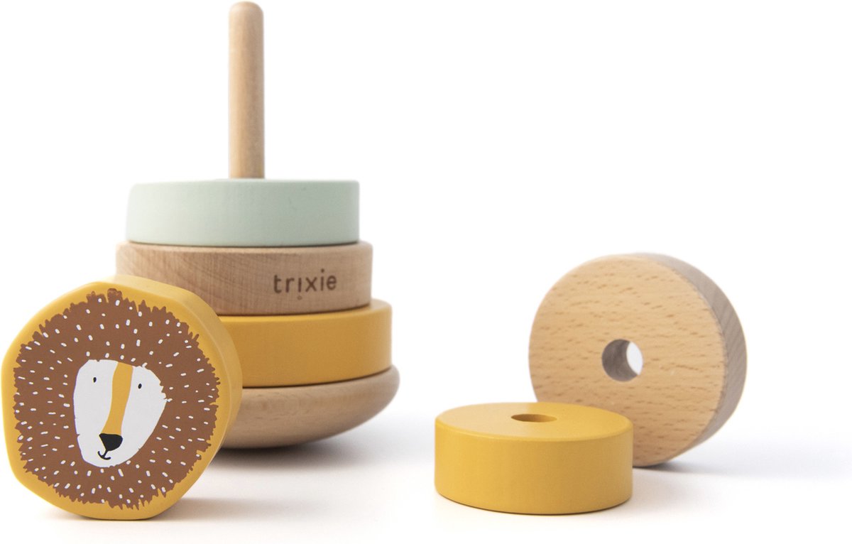 Trixie Baby Wooden Stacking Toys - Mr. Lion 7 parts.