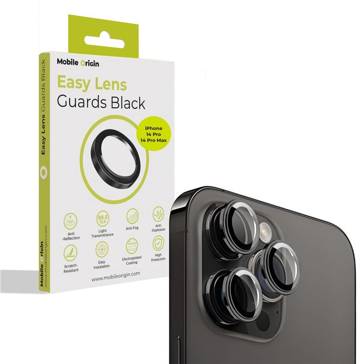 Mobile Origin Easy Lens guards - black - iPhone 14 Pro / 14 Pro Max