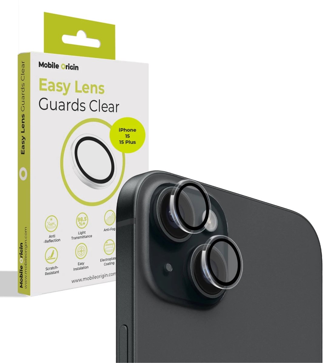 Mobile Origin Easy Lens guards - clear - iPhone 15/15 Plus