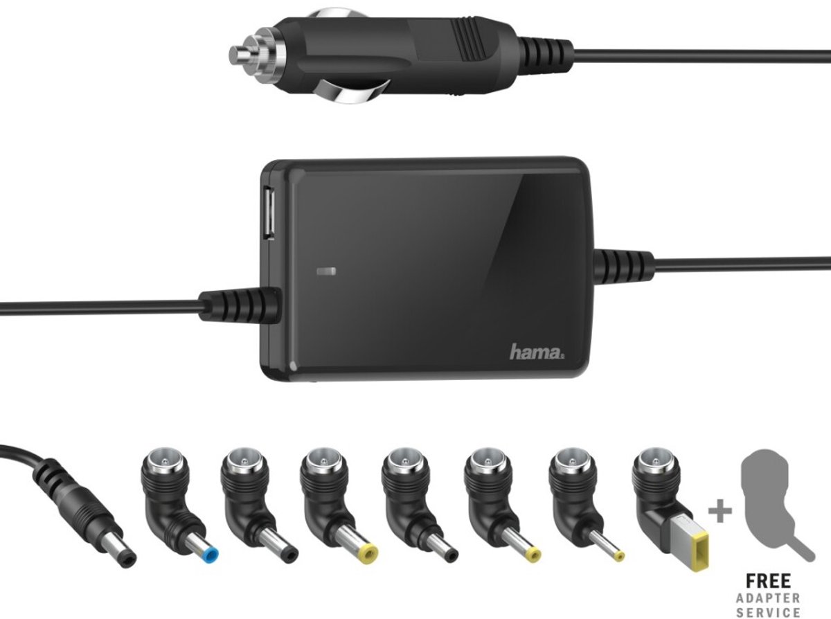 Hama "Slim & Light" Universal Car Notebook Power Supply Unit - car power adapter - 70 Watt