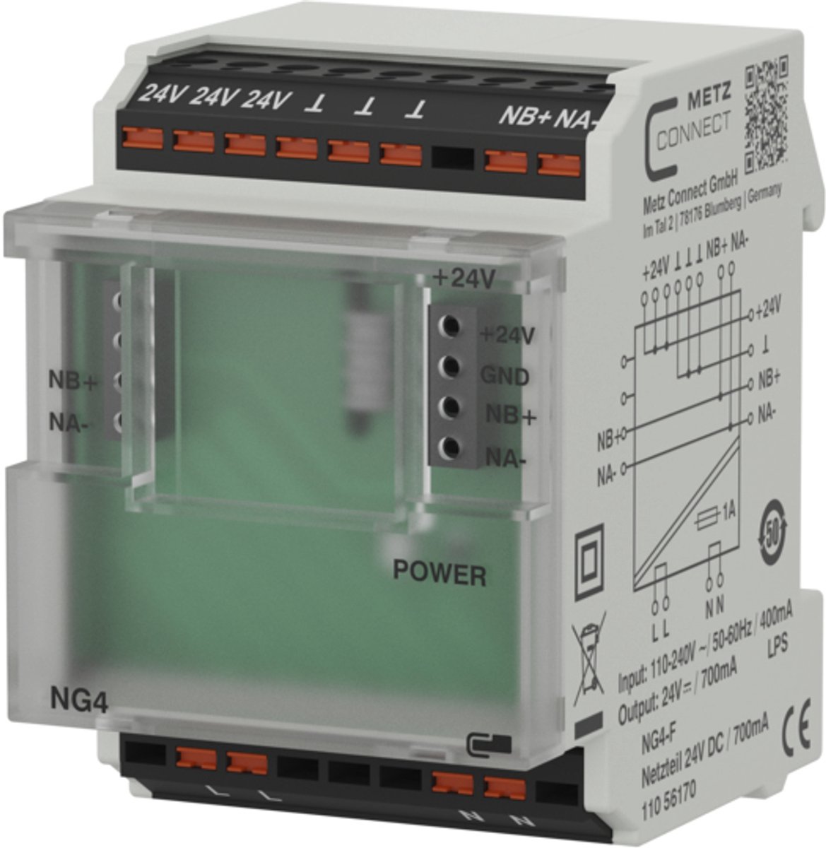 Metz Connect 110561 Bloc dalimentation 24 V/DC 700 mA 16 W Contenu 1 pc(s)