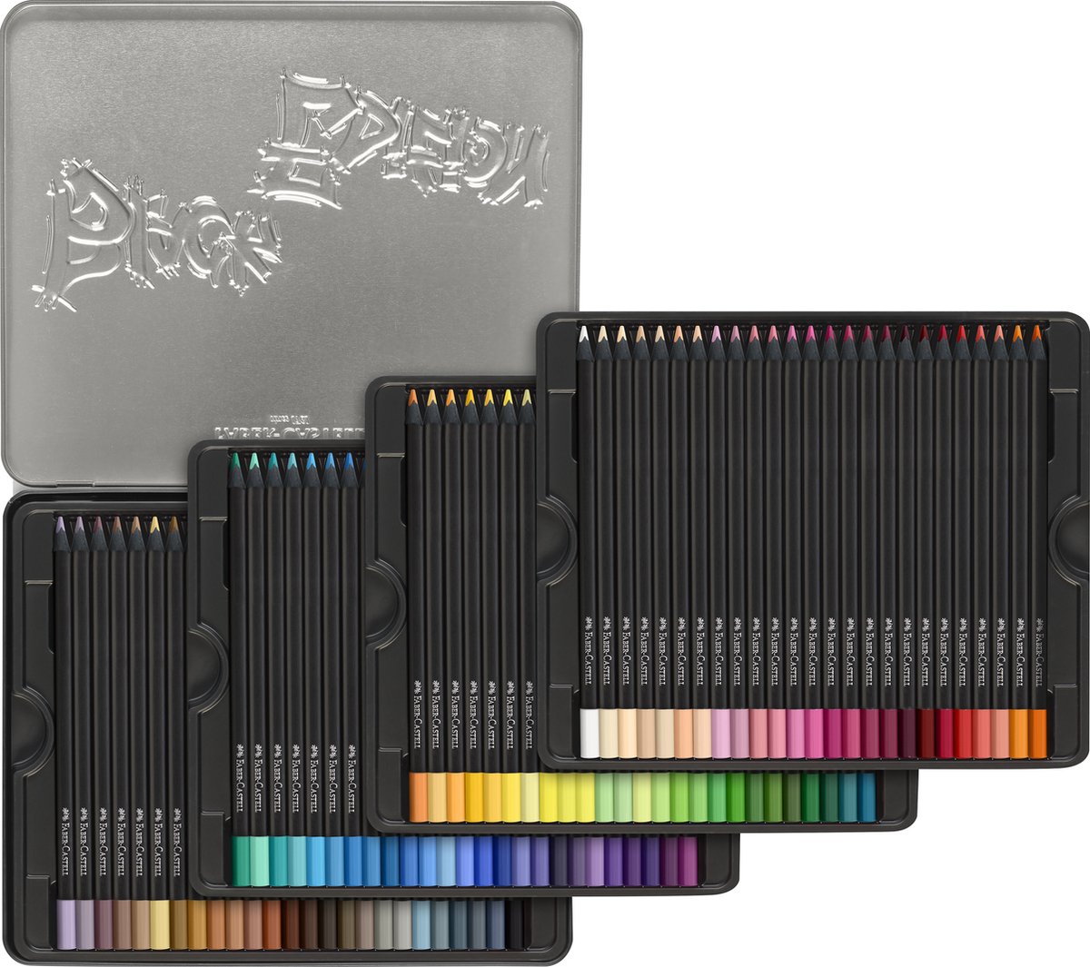 Faber-Castell Black Edition triangular Tin box 100 ass