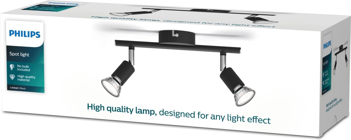 Philips Limbali bar/tube black 2x50W 230V