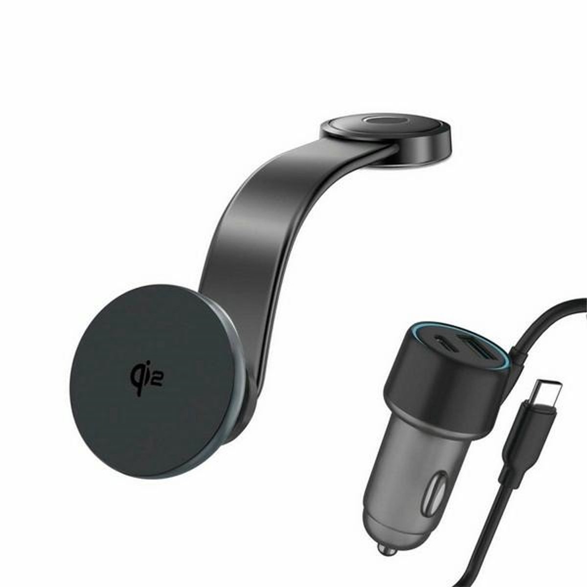 4smarts Qi2 Car Charging Set - Grey