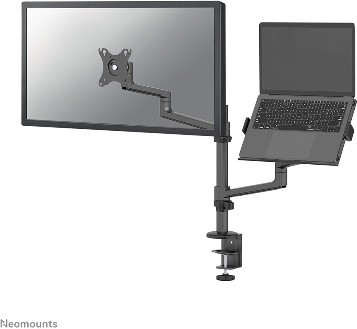 Neomounts DS20-425BL2 mounting kit - full-motion adjustable arm - for LCD display / notebook - black - Maks - Maks størrelse 17"-27" (LCD display) / 11.6"-17.3" (notebook)