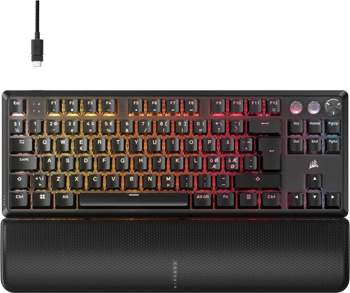 Corsair K70 PRO TKL - MGX Hall Effect - Gaming Tastatur - Nordisk - Sort