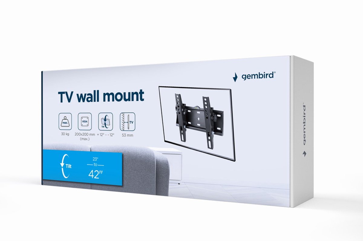 Gembird WM-42T-02 mounting kit - for TV - tilt - fine texture black