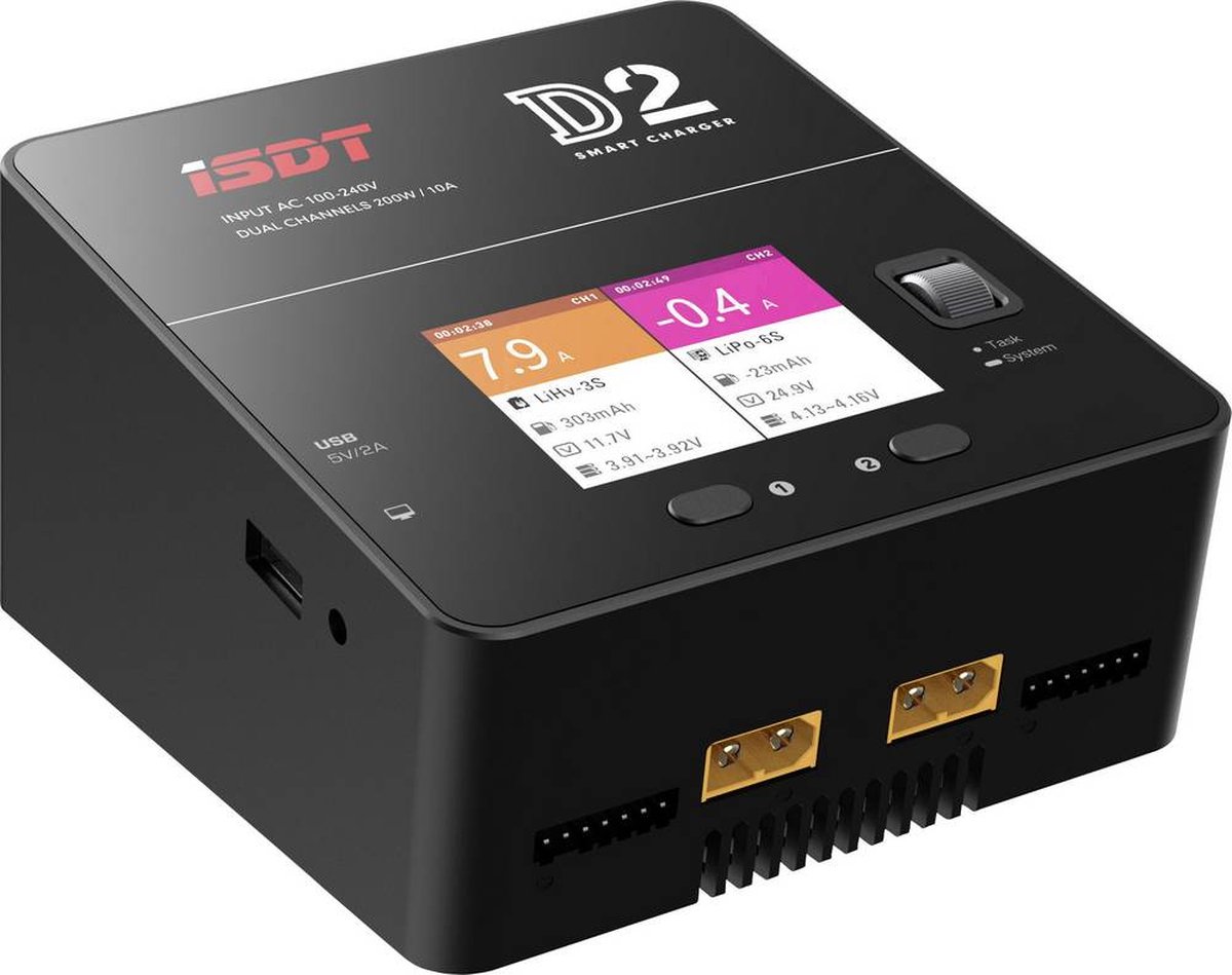 ISDT D-2 Chargeur multifonction de modélisme 230 V 12 A Li-polymère, Li-ion, LiFePO, LiHV, NiMH, NiCd, plomb