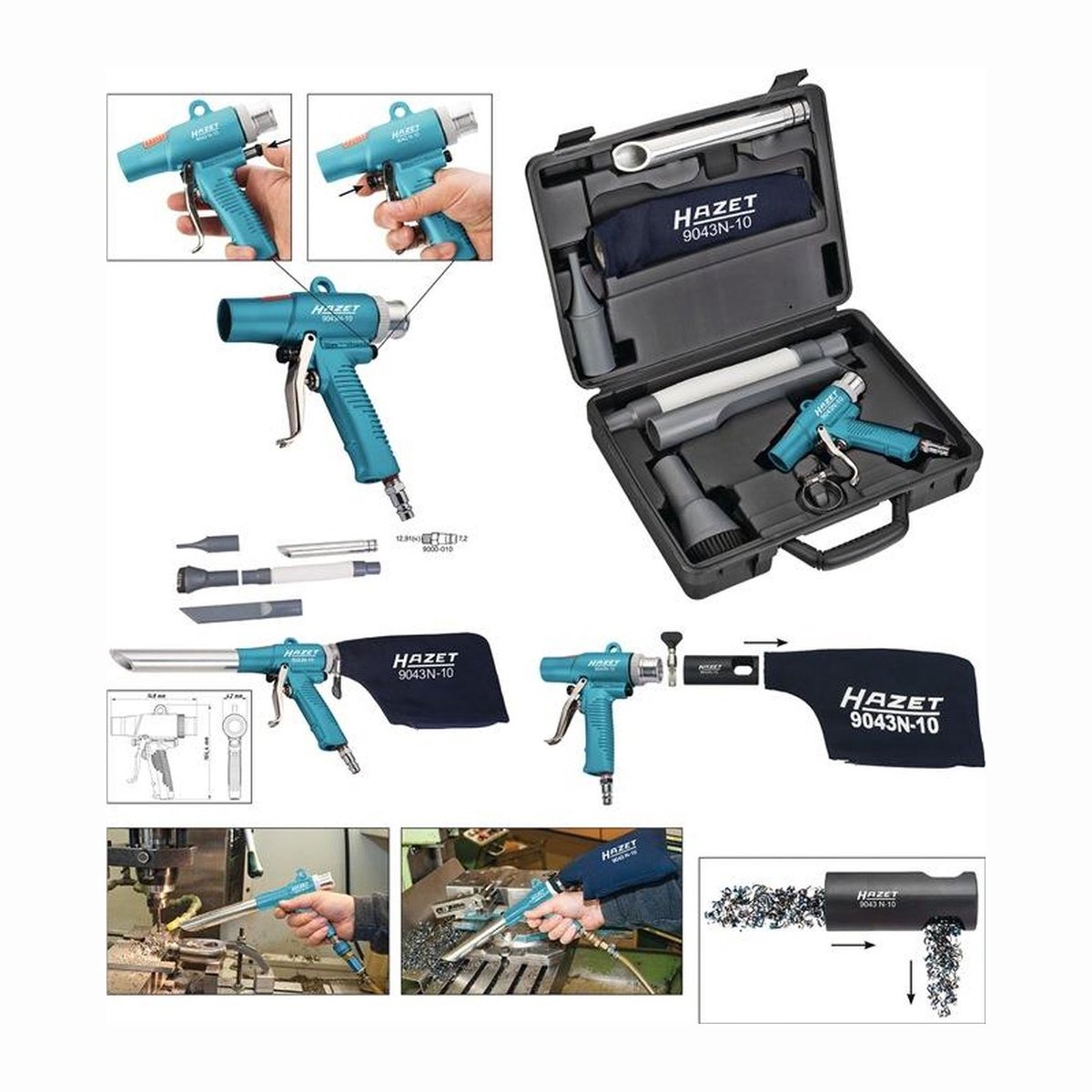 Pistolet daspiration / de soufflage Hazet 9043N-10