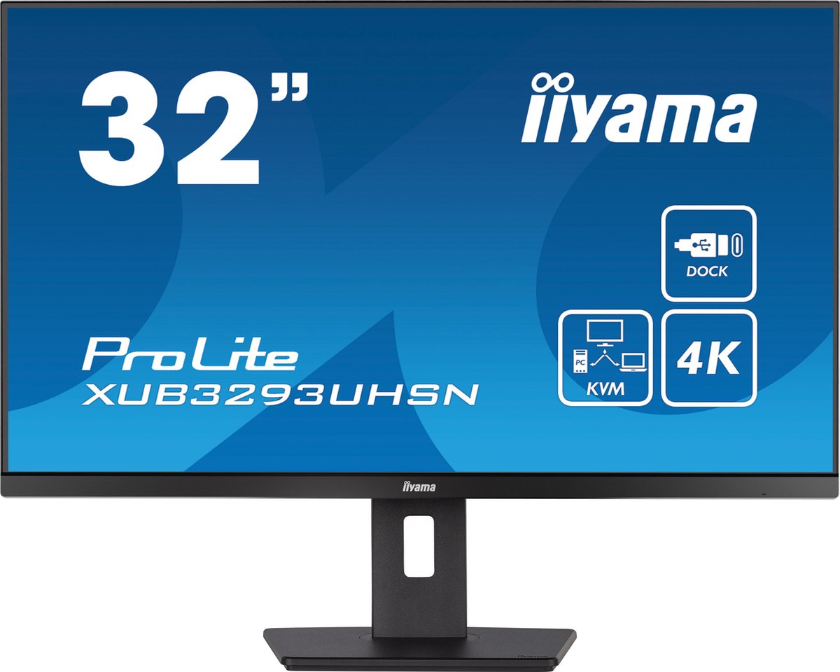 32" iiyama XUB3293UHSN-B5 - 3840x2160 (4K) - 60Hz - IPS - 65W USB-C - KVM switch