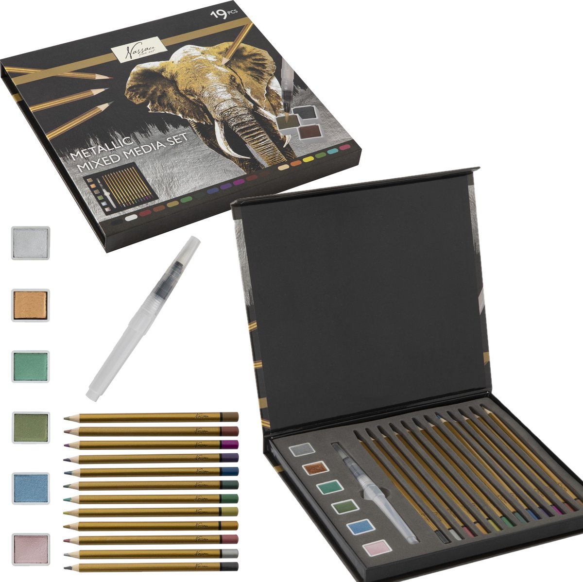 Nassau Metallic Mixed Media Set