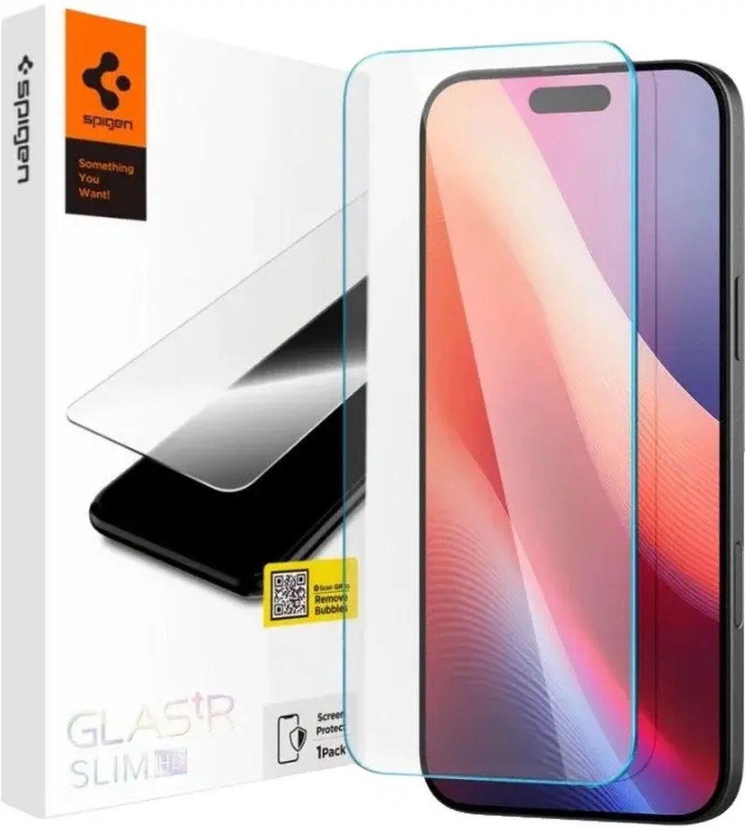 Spigen Glass tR Slim HD 1 Pack for iPhone 16/15 Plus - Transparency