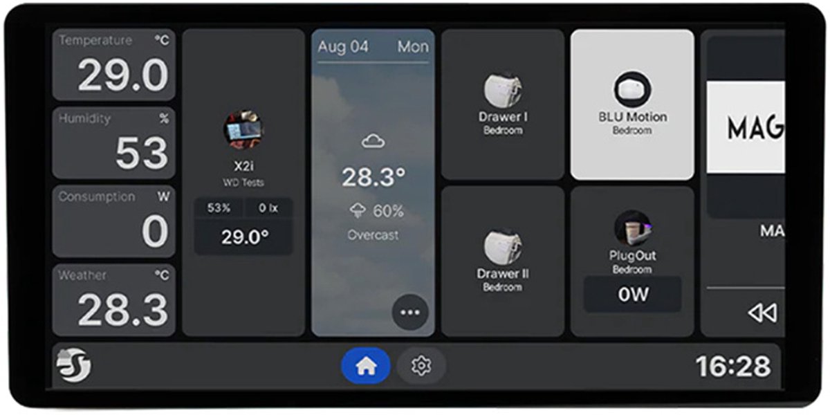 Shelly Wall Display X2i Silver - WiFi touch skærm