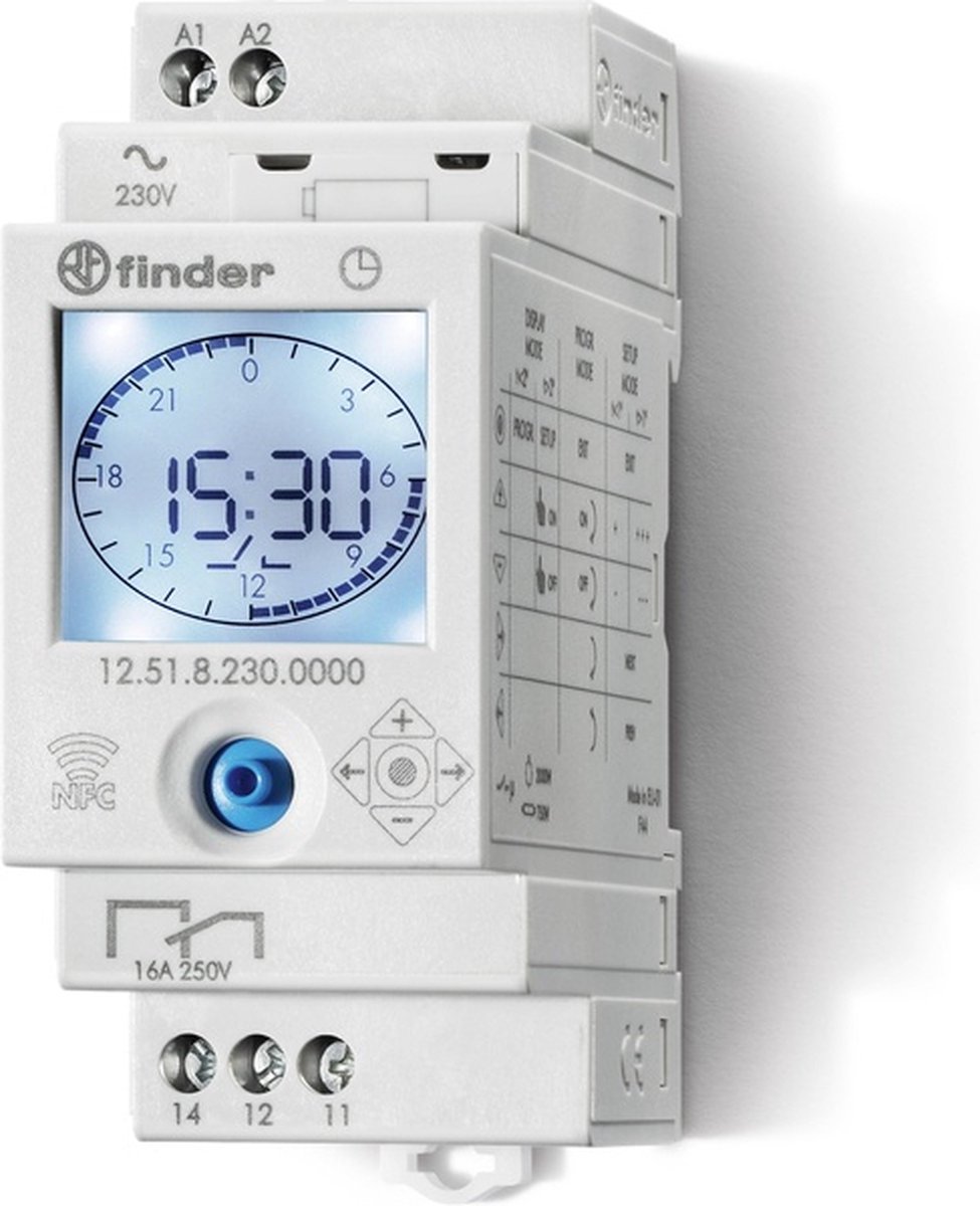 Interrupteur horaire programme journalier/hebdomadaire Finder 12.51.8.230.0000 1 pc(s)