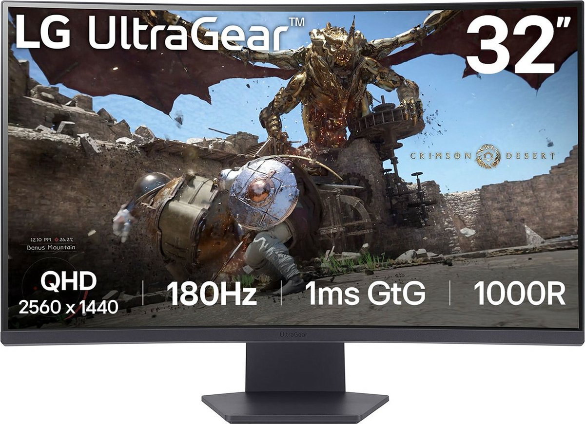 32" LG 32GS60QC-B - 2560x1440 (QHD) - 180Hz - VA