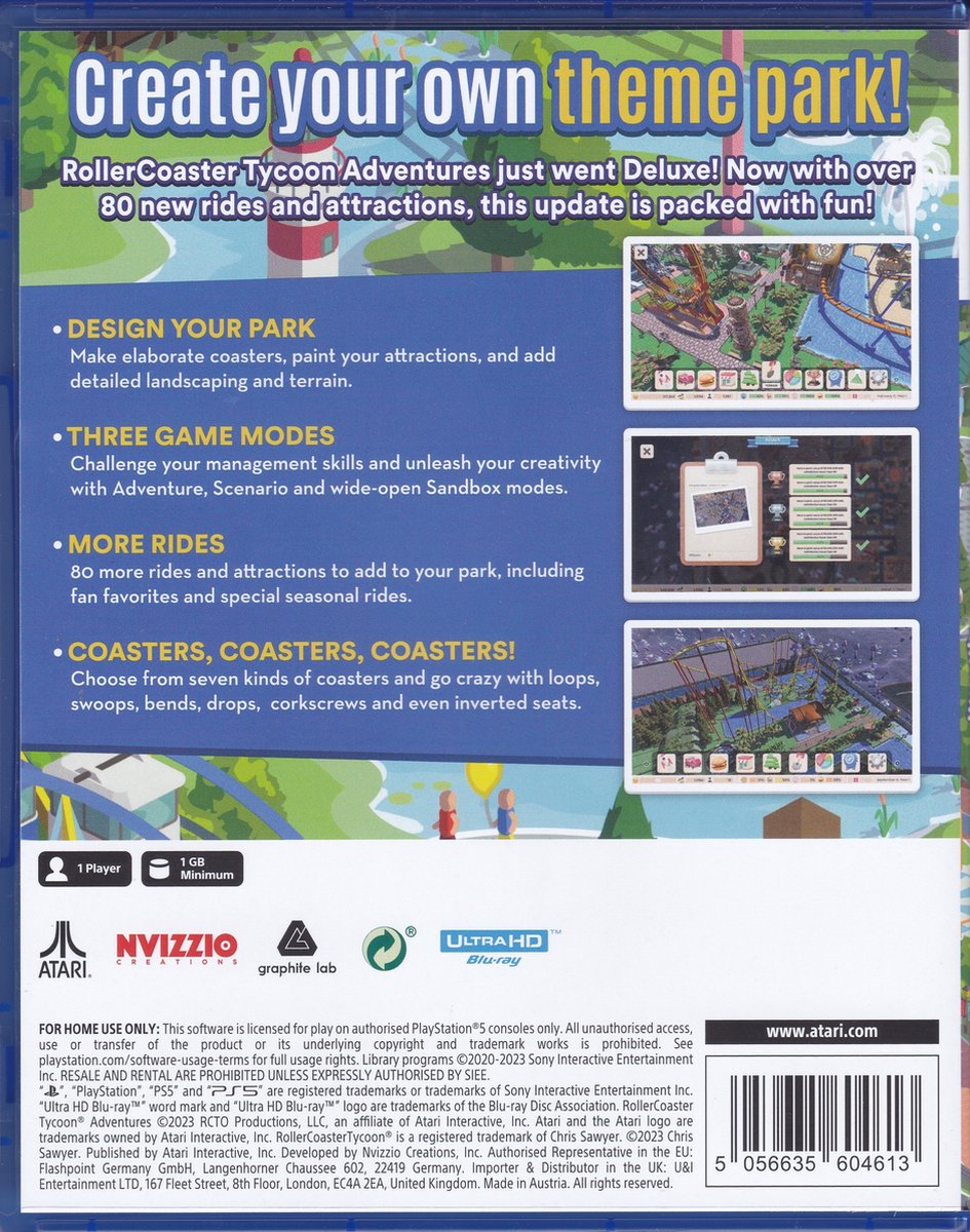 RollerCoaster Tycoon Adventures Deluxe - Sony PlayStation 5 - Simulation
