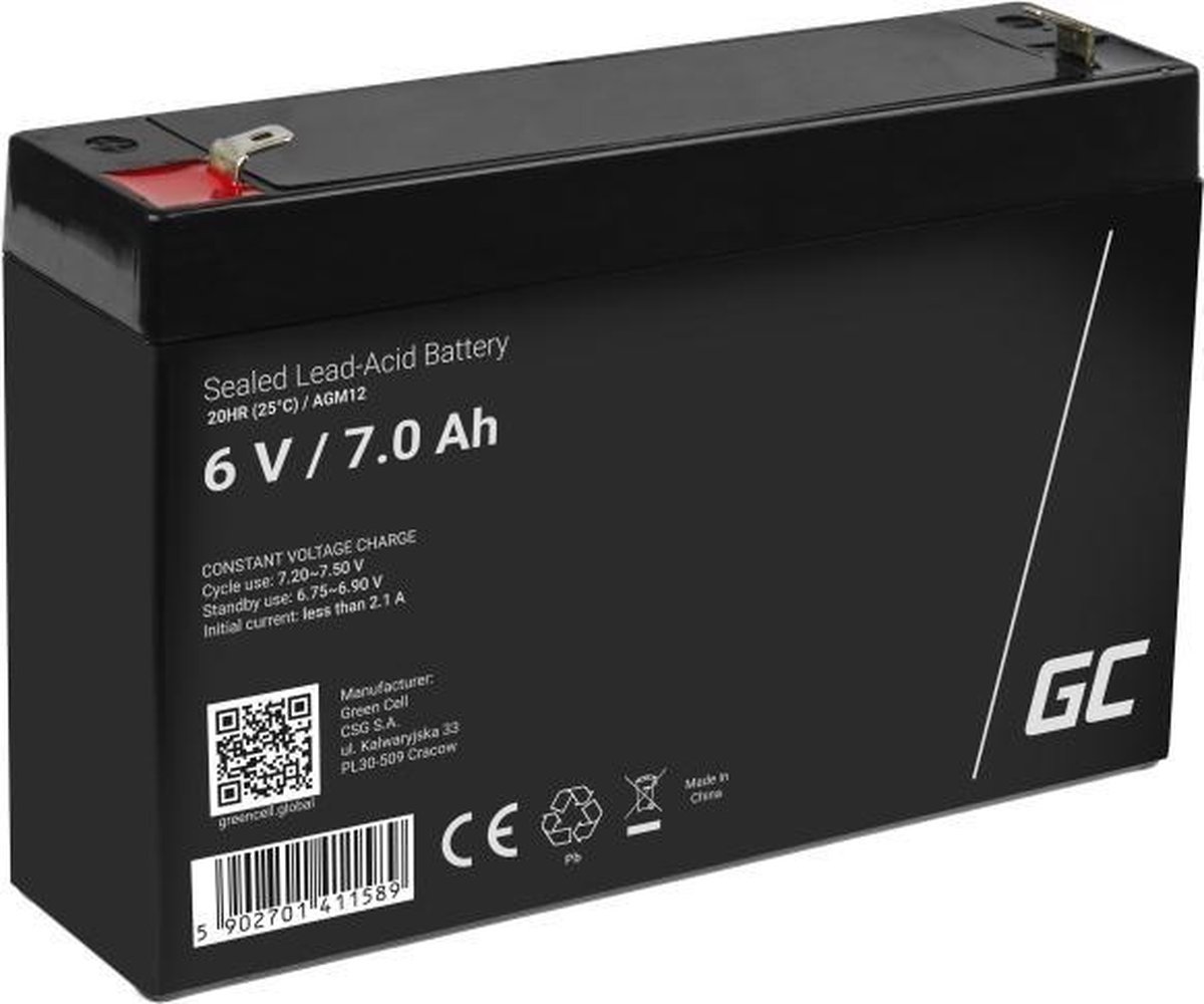 Green Cell AGM12 AGM 6V/7Ah Gel Deep Cycle