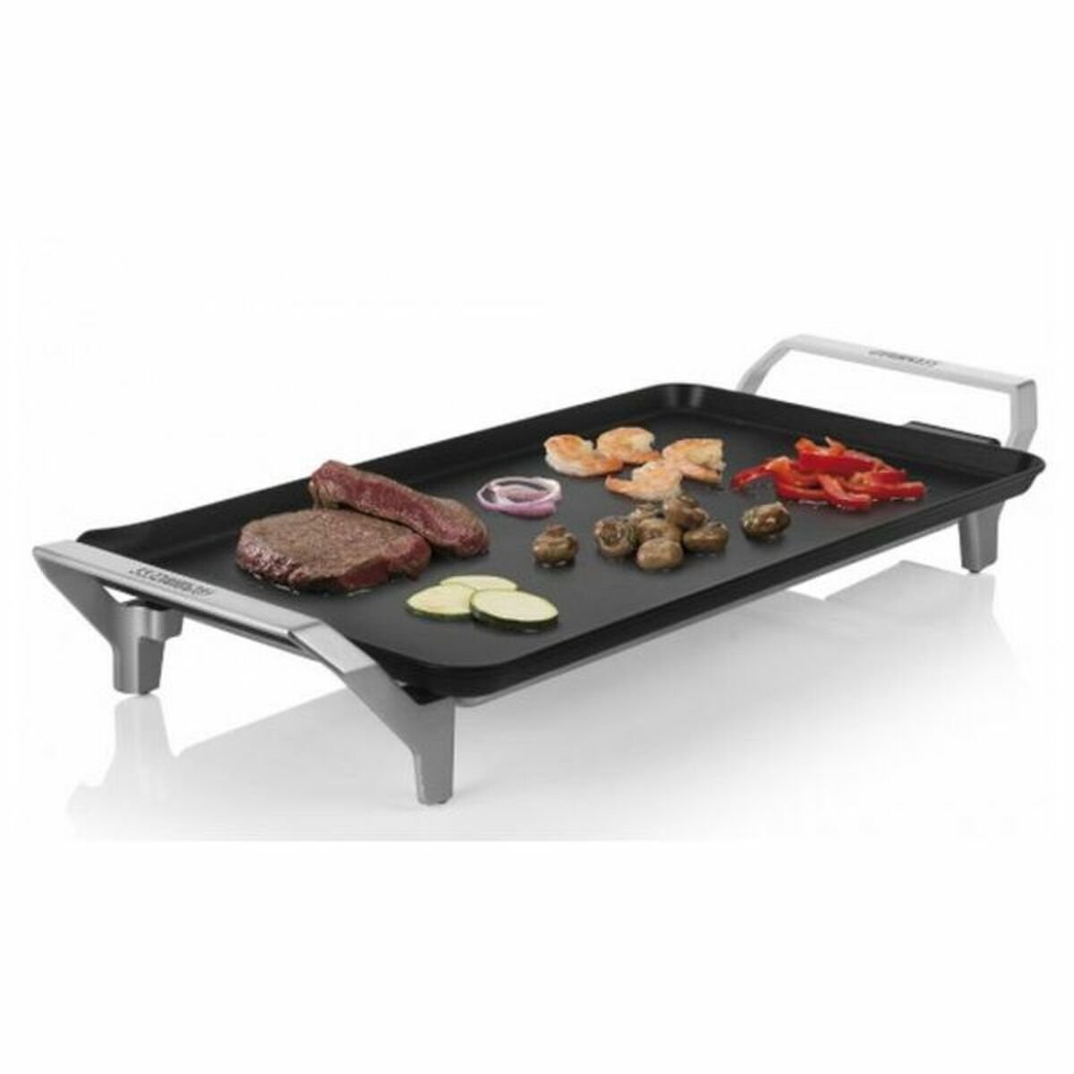 Princess Table Chef Premium XL électrique Planche teppanyaki avec réglage manuel de la température argent (mat), noir