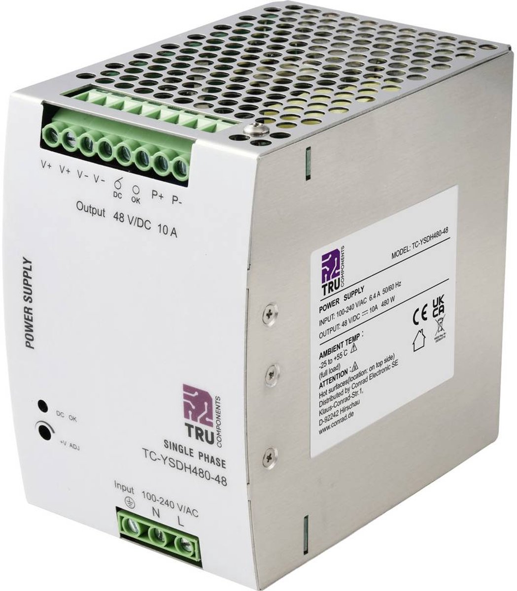 TRU COMPONENTS TC-13864576 Alimentation rail DIN 48 V/DC 10 A 480 W Nbr. de sorties:1 x Contenu 1 pc(s)