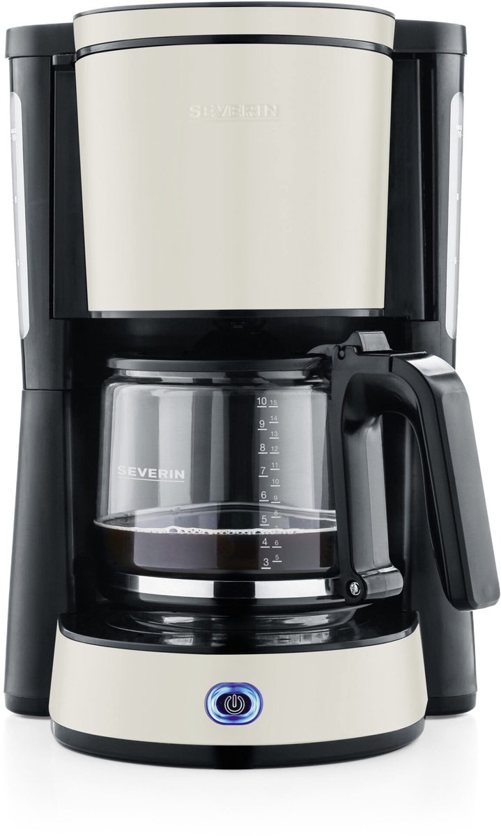Severin 9575 Cafetière beige, noir Nombre de tasse=10 verseuse en verre