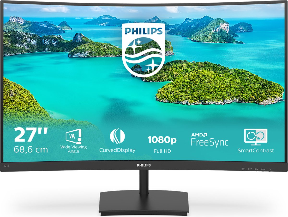 27" Philips 271E1SCA - 1920x1080 (FHD) - 75Hz - VA