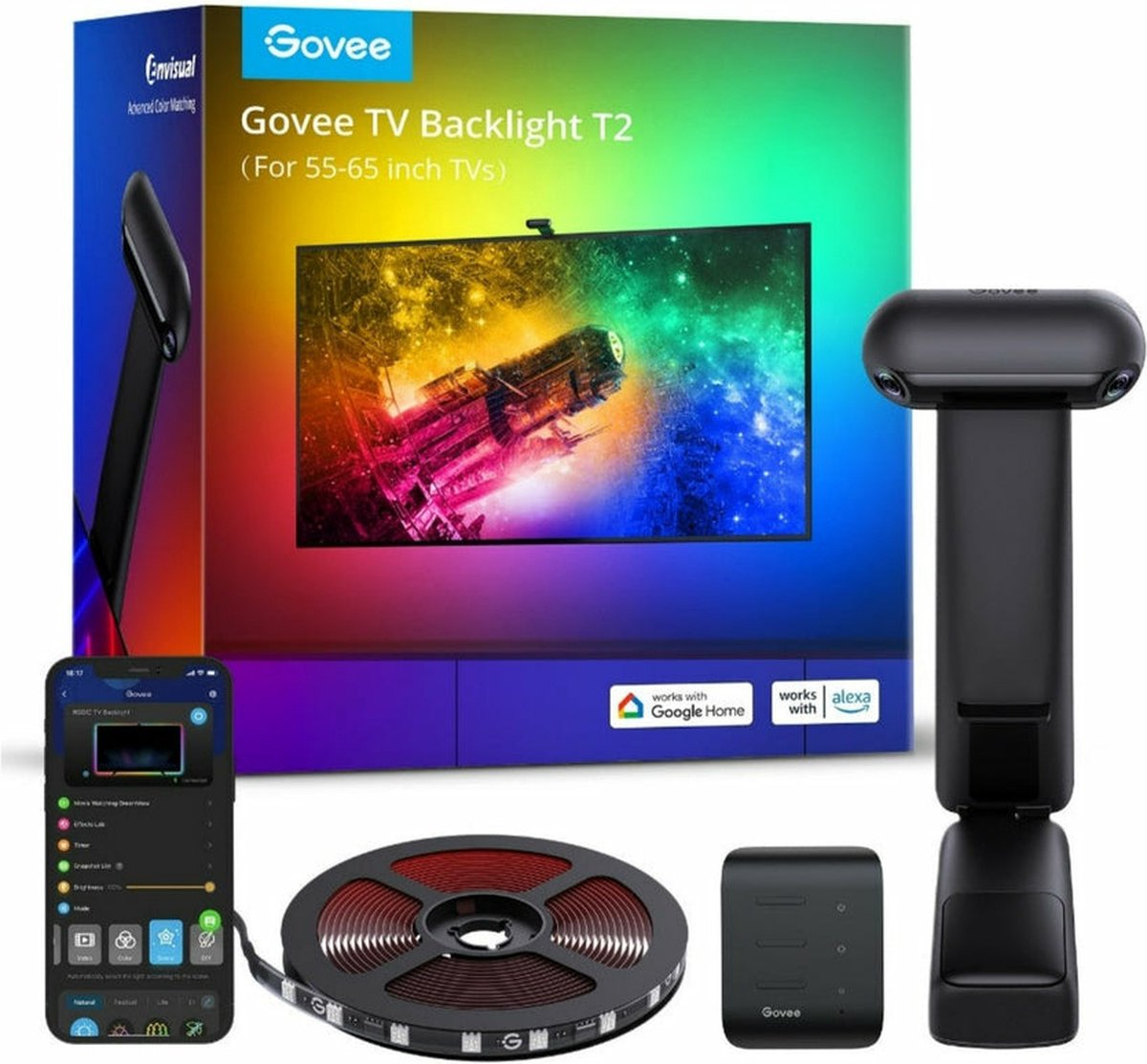 Govee Envisual TV Backlight T2 with Dual Cameras 55"-65"