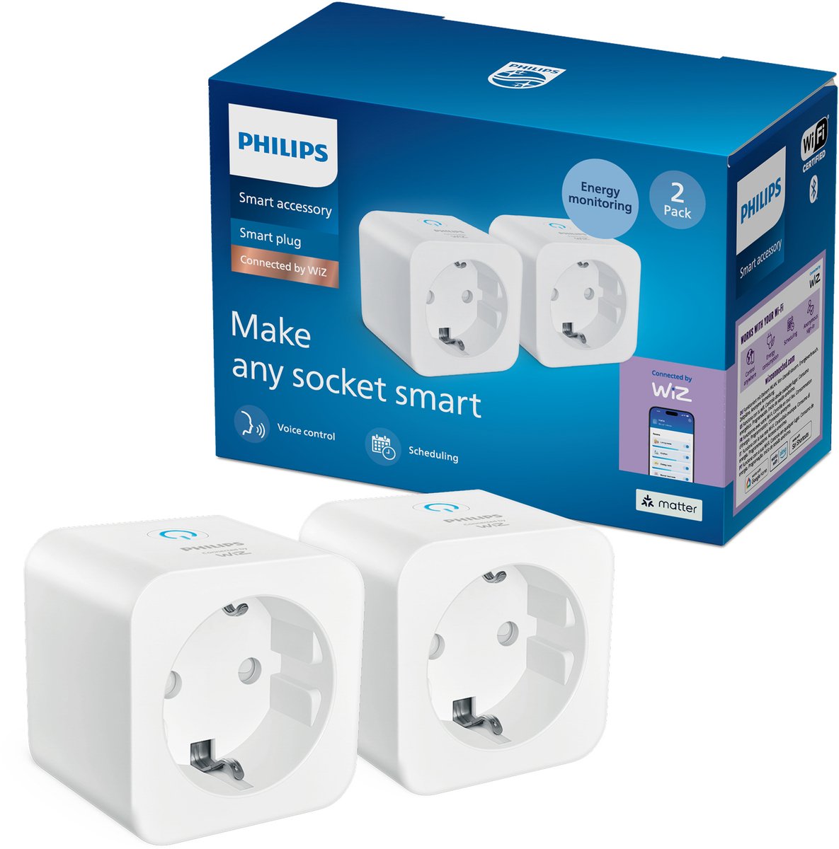 Philips Smart Lighting Smart plug med energimåler 2-pak