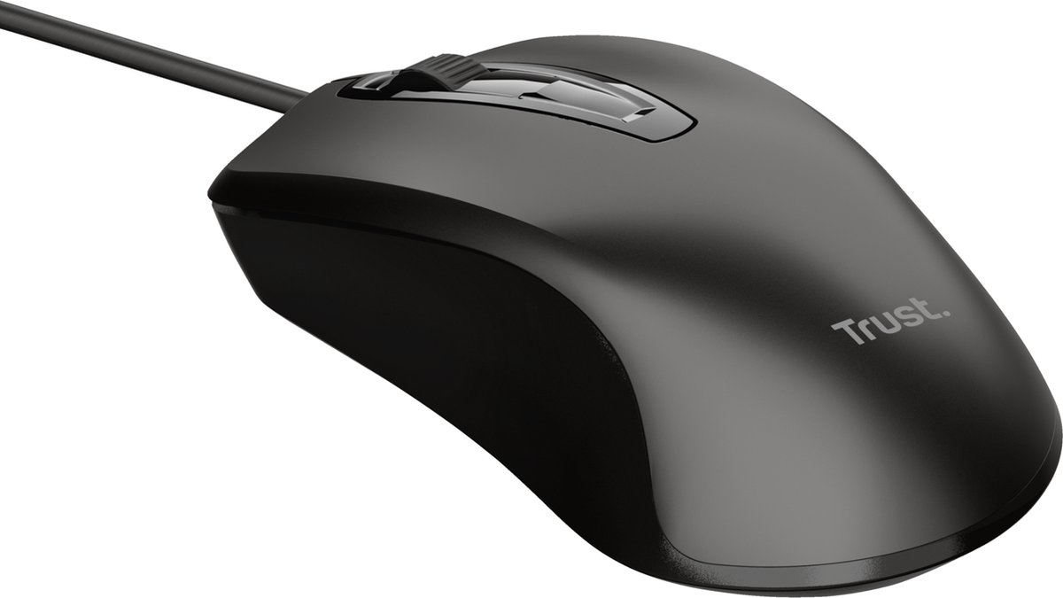 Trust BASICS MOUSE - Mus - Optisk - 3 knapper - Sort