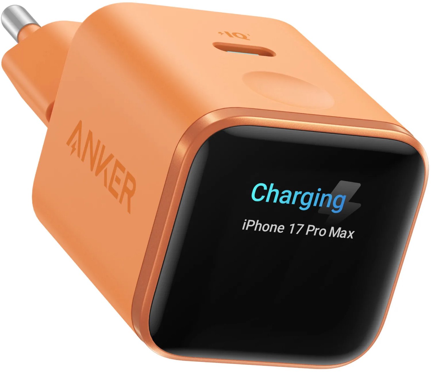 Anker Nano Charger (45W Smart Display) - Orange