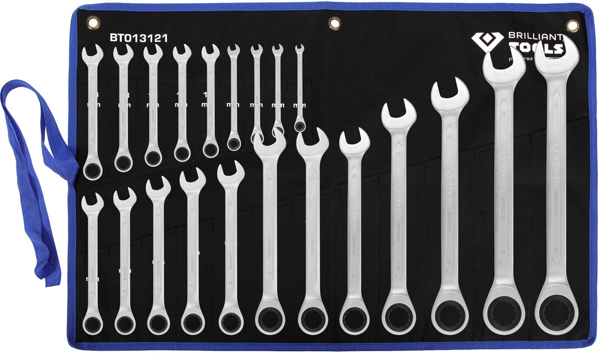 Brilliant Tools BT013121 BT013121 Jeu de clés à œil à cliquet Ouverture de clé (métrique) 8 - 53 mm