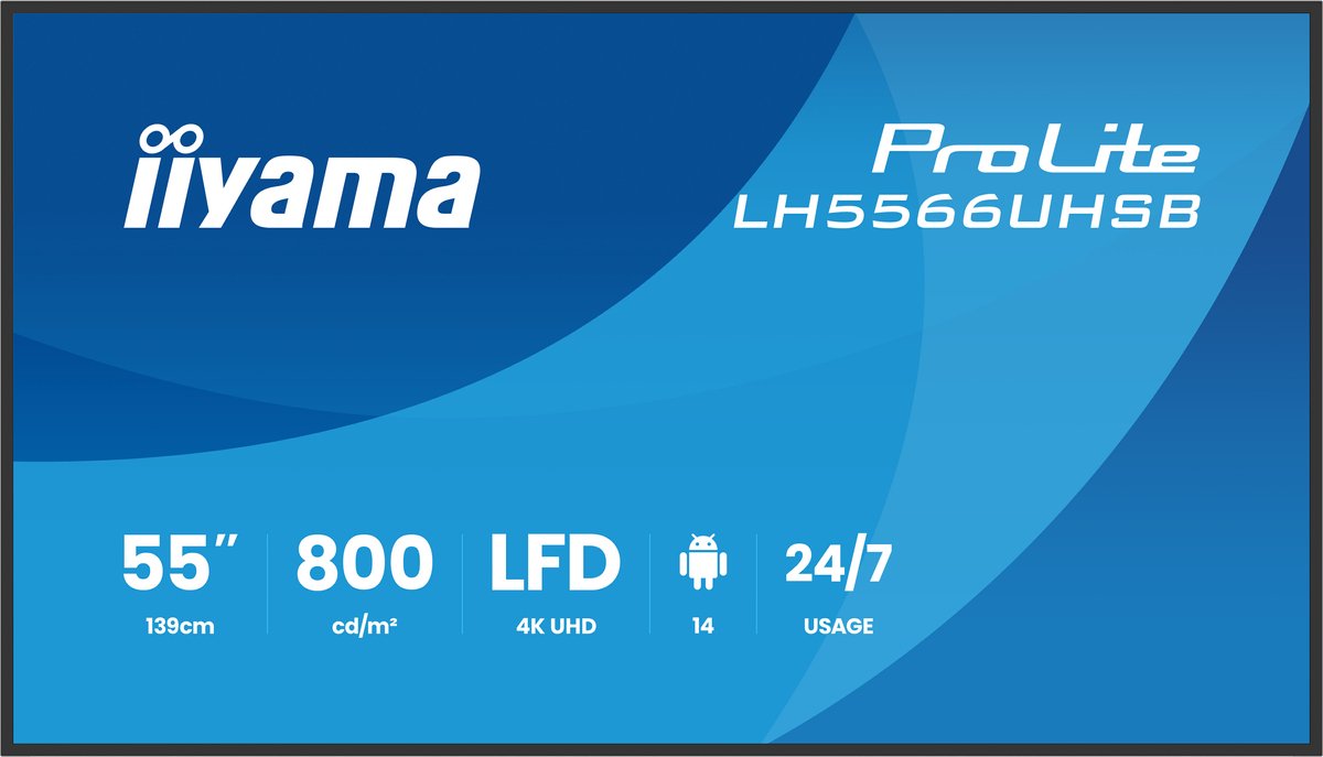 iiyama ProLite LH5566UHSB-B1AG 54.6" Class (55" viewable) LCD flat panel display - 4K - for digital signage