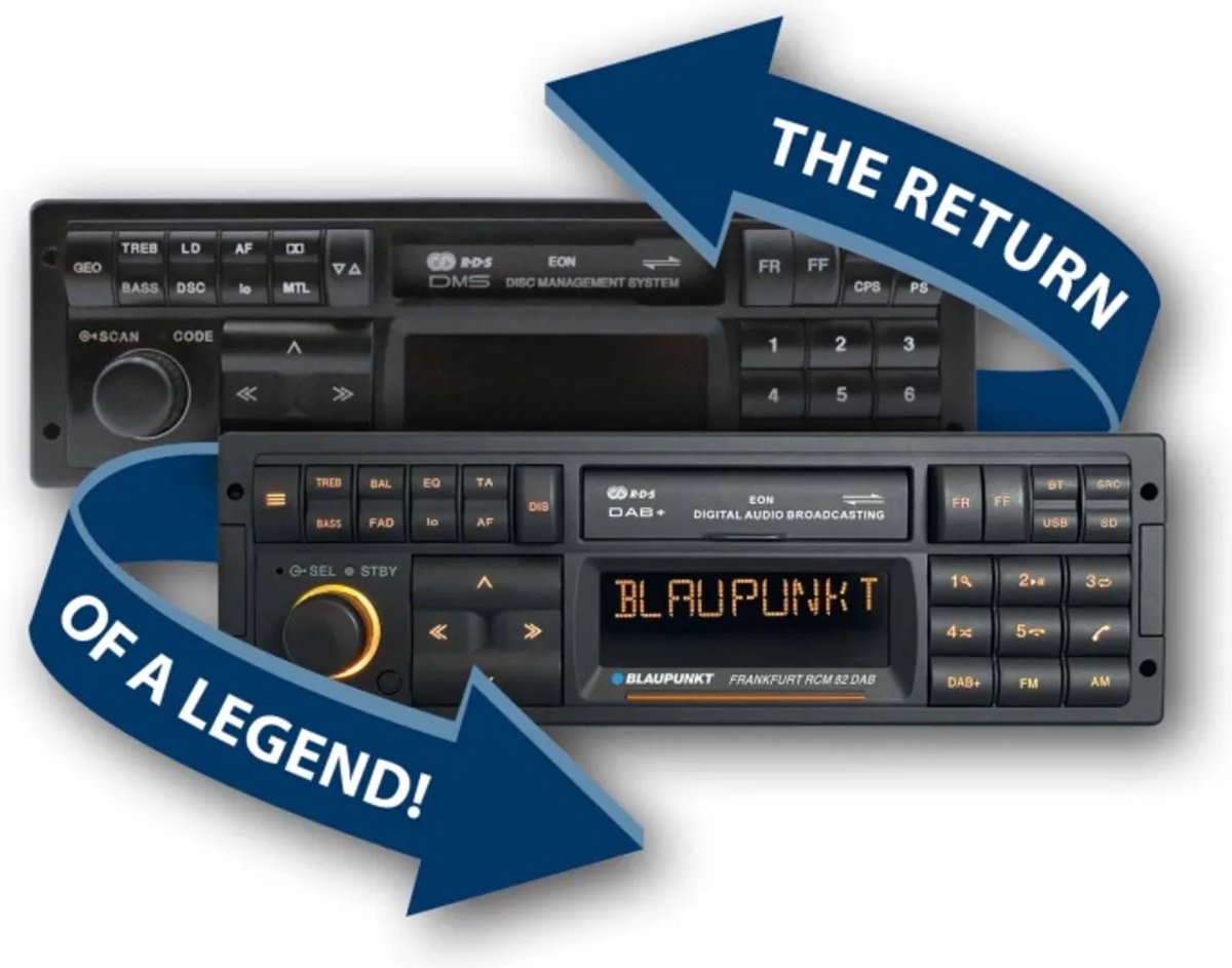 Blaupunkt Frankfurt RCM 82 Autoradio port pour commande au volant, kit mains libres bluetooth, tuner DAB+