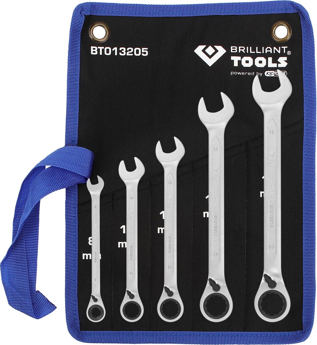 Brilliant Tools BT013205 BT013205 Jeu de clés à œil à cliquet Ouverture de clé (métrique) 8 - 53 mm