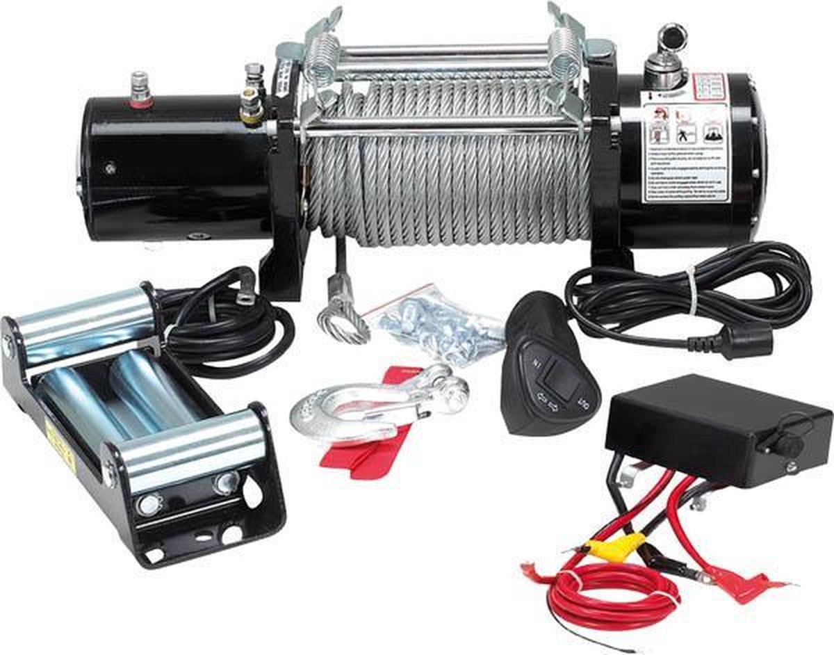 Treuil à câble HP Autozubehör 20602 Force de traction (en roulant)=13.608 kg télécommande sans fil, commande filaire, avec dispositif denroulement