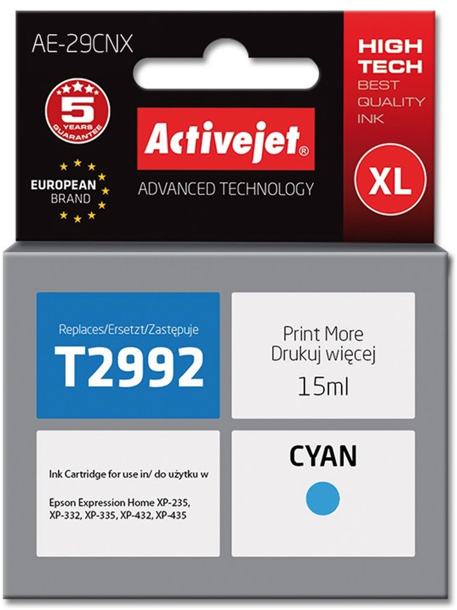 ActiveJet Supreme AE-29CNX - XL - cyan - ink cartridge (alternative for: Epson T2992)