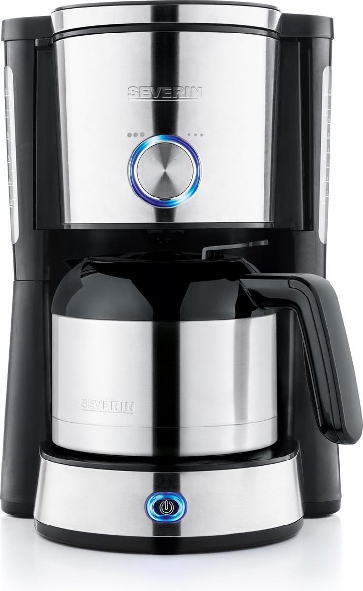 Severin KA 4845 TYPE SWITCH Cafetière acier inoxydable, noir Nombre de tasse=8 verseuse thermofuge