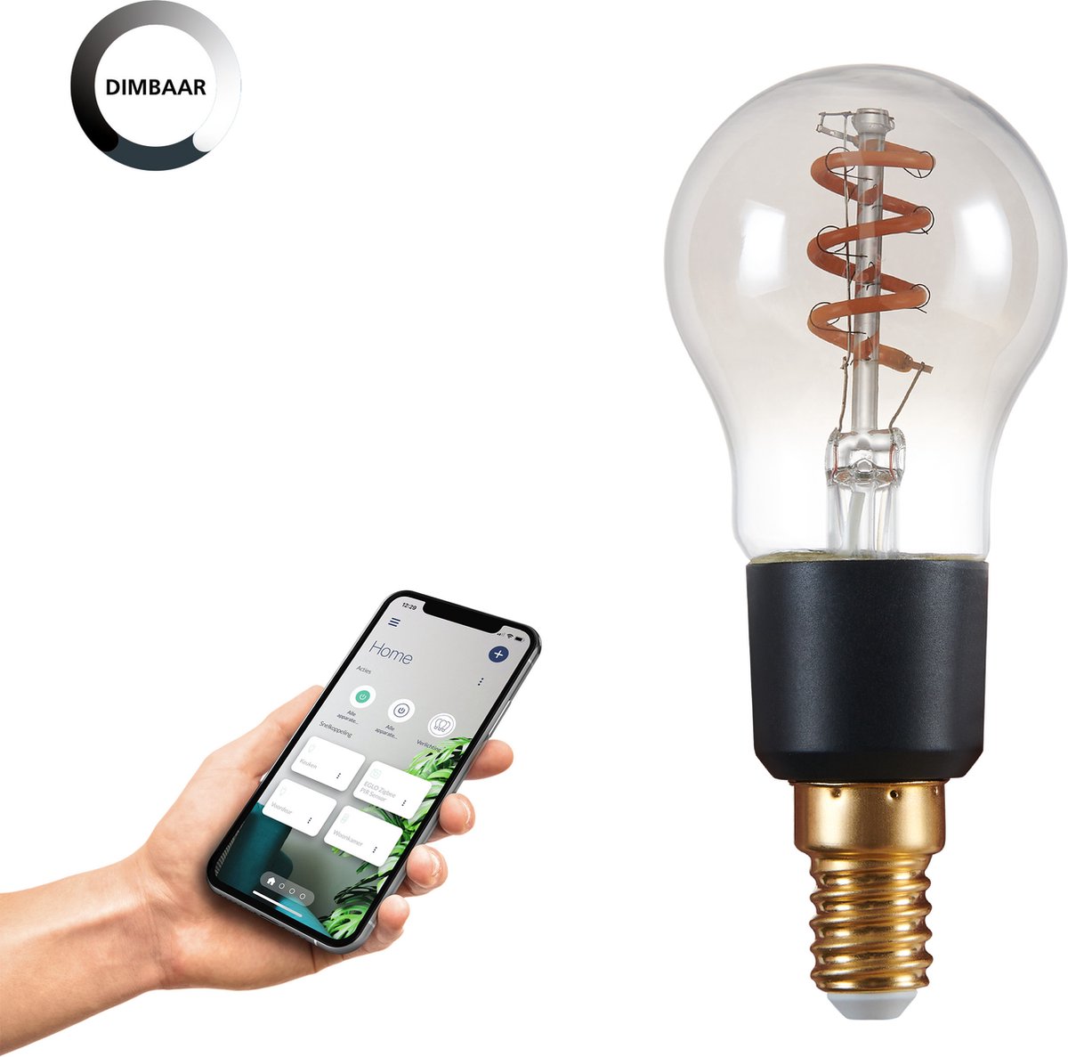 EGLO CONNECT.Z E14 P45 røgfarvet SMART pære M/VARM HVID LYS