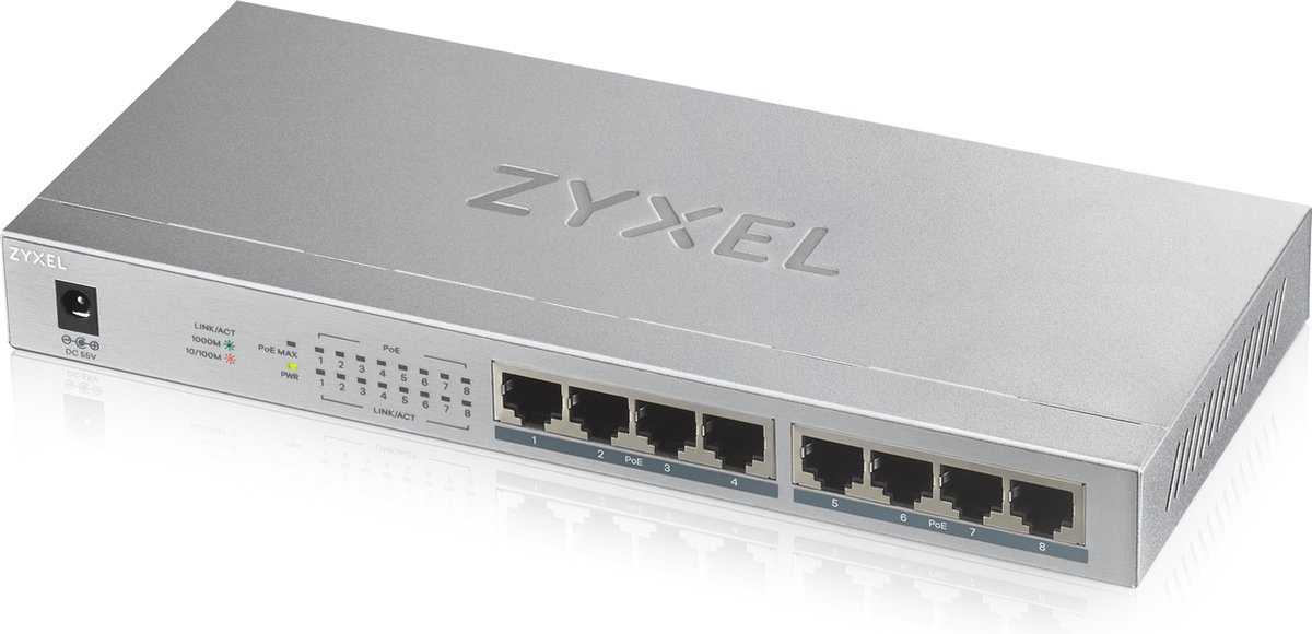 ZyXEL GS1008HP-EU0101F GS1008-HP Switch réseau 8 ports 2000 MBit/s fonction PoE
