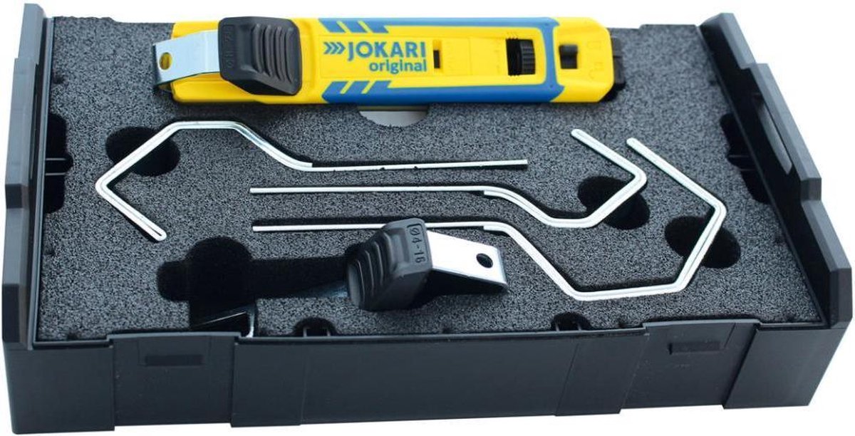 Jokari T71000 Couteau à dénuder adapté pour câbles ronds, câbles pour pièces humides 8 à 28 mm