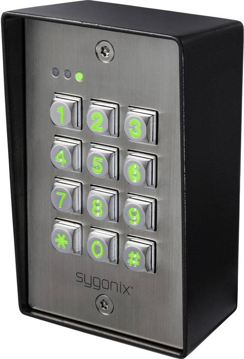Sygonix SY-6888064 Serrure à code montage en saillie 12 V DC/AC, 24 V DC/AC IP65 avec clavier éclairé