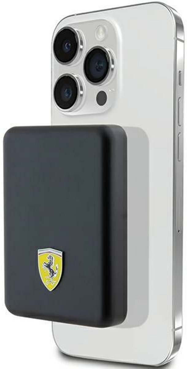 Ferrari Metal Logo MagSafe 15W 5000mAh Power Bank - Black