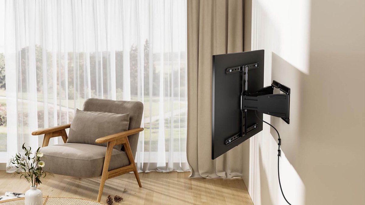 Gembird mounting kit - for TV - full motion - fine texture black - Maks 50 kg - Maks størrelse 90"
