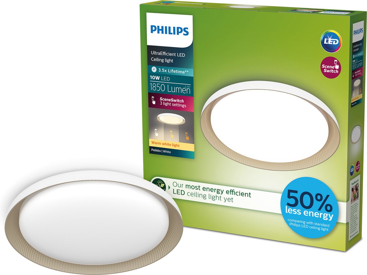 Philips 8720169301054 Pebblo Plafonnier LED LED LED intégrée 10 W blanc