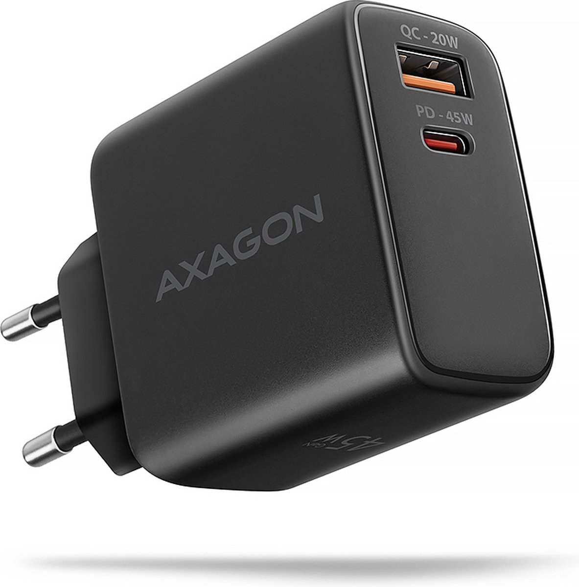 AXAGON Vægoplader 45 W PD 3.0 Quick Charge 4+ - USB-C + USB-A