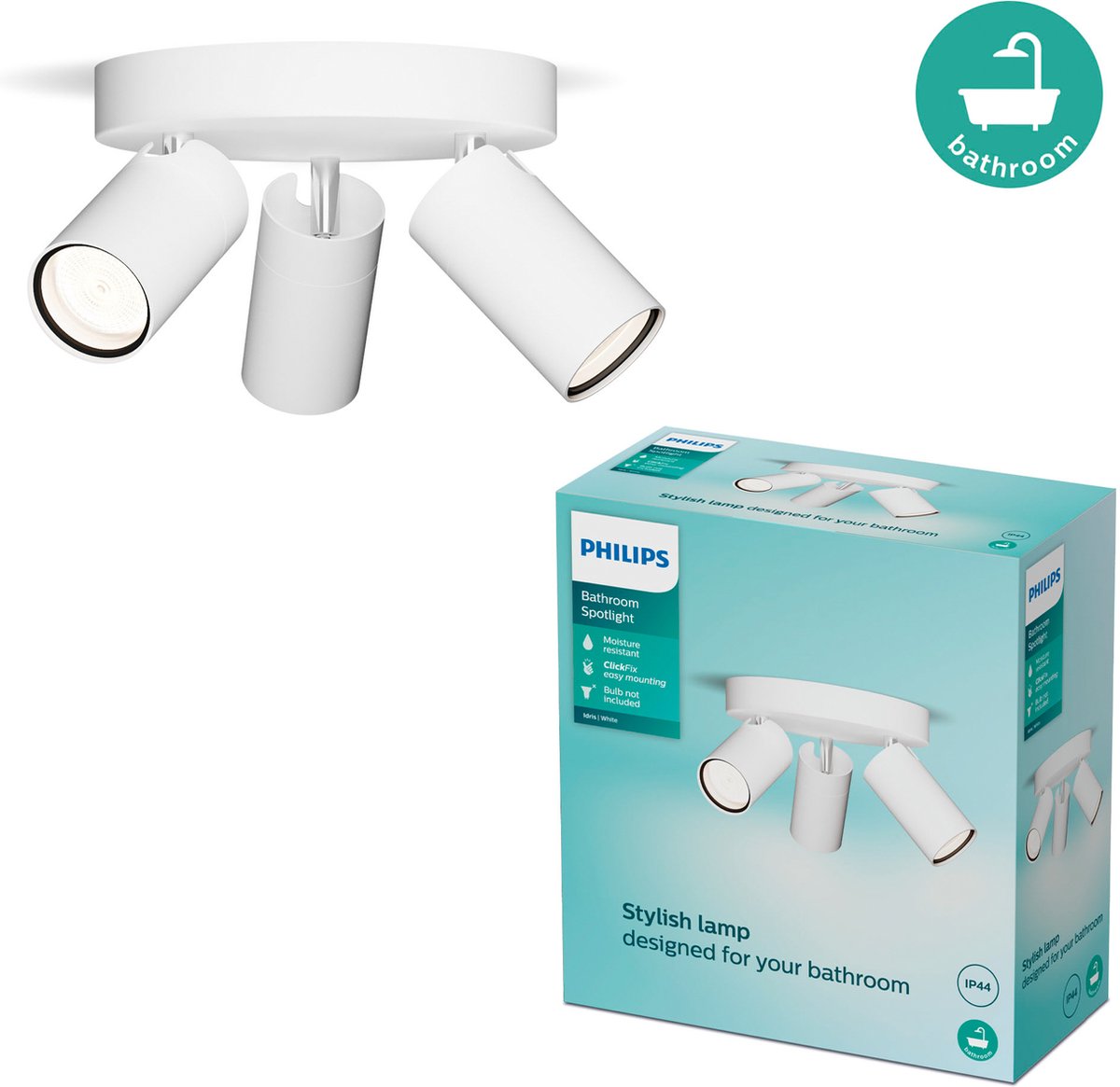 Philips Idris 8720169299153 Spot de plafond GU10 15 W blanc
