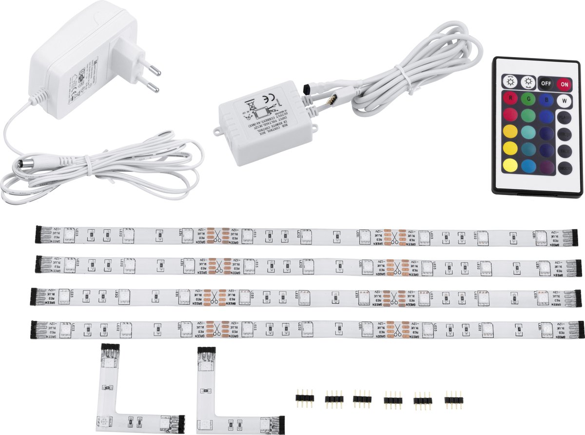 EGLO STRIPES SÆT FLEX 4X300 RGB 168LM M/FJERNB.