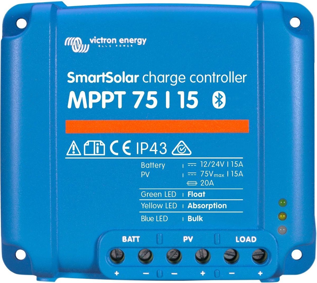 Victron Energy SCC075015060R Régulateur de charge solaire MPPT 12 V, 24 V 15 A